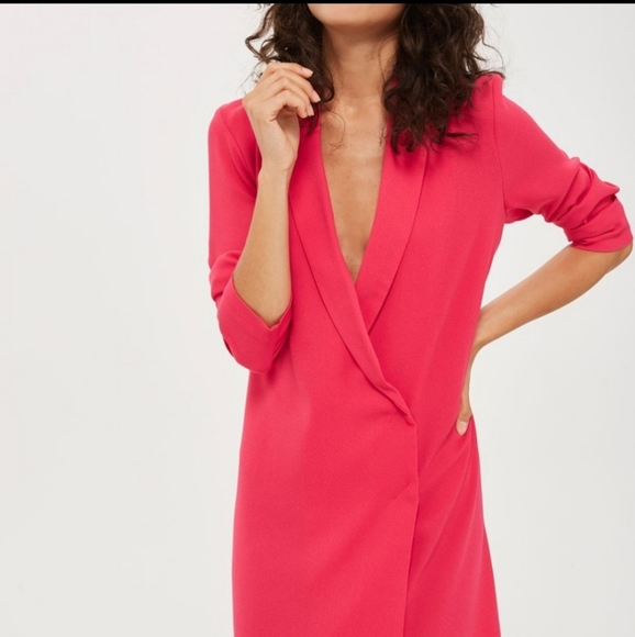 TopShop fushia Bow Back Blazer Dress - Picture 2 of 3